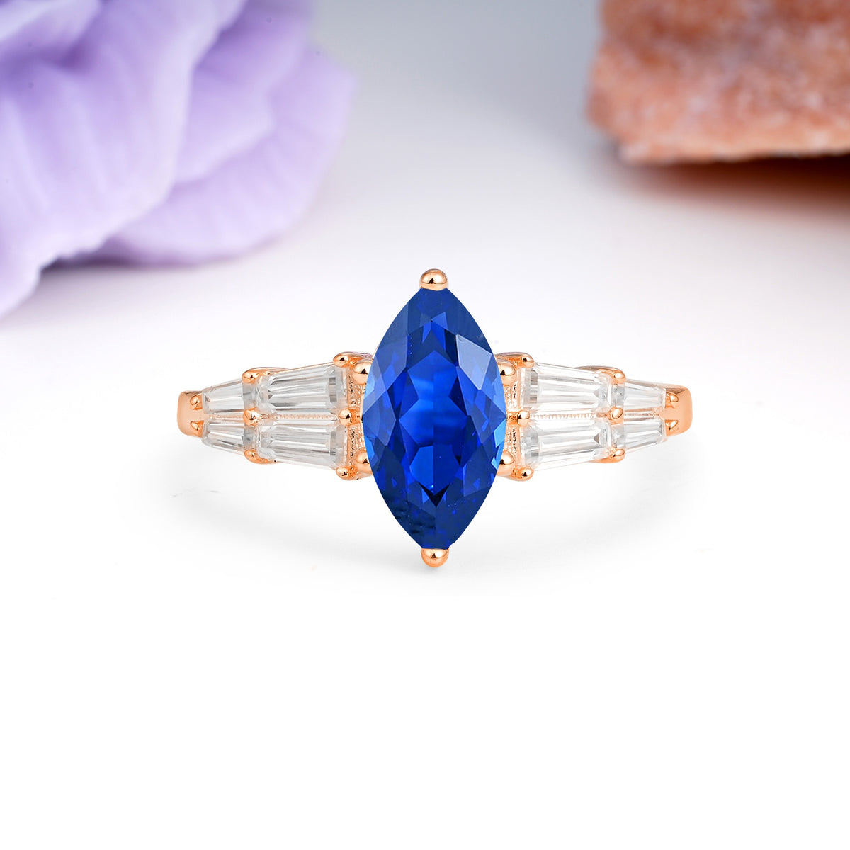 Classic 6-Prong Marquise Cut Sapphire Engagement Ring - Additional view