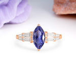 Classic 6-Prong Marquise Cut Tanzanite Engagement Ring - Additional view