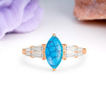 Classic 6-Prong Marquise Cut Turquoise Engagement Ring - Additional view