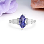 Classic 6-Prong Marquise Cut Tanzanite Engagement Ring - Additional view