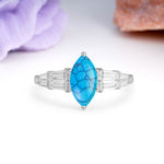 Classic 6-Prong Marquise Cut Turquoise Engagement Ring - Additional view