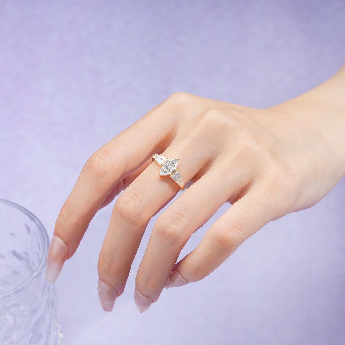 Classic 6-Prong Marquise Cut Moissanite Engagement Ring