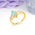 Classic 6-Prong Marquise Cut Fire Opal Engagement Ring - Additional view