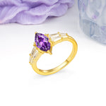 Classic 6-Prong Marquise Cut Amethyst Engagement Ring - Additional view