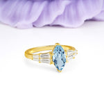 Classic 6-Prong Marquise Cut Aquamarine Engagement Ring - Additional view