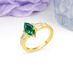 Classic 6-Prong Marquise Cut Emerald Engagement Ring - Additional view