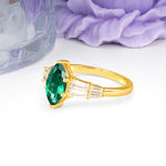 Classic 6-Prong Marquise Cut Emerald Engagement Ring - Additional view