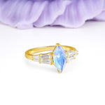 Classic 6-Prong Marquise Cut Moonstone Engagement Ring - Additional view