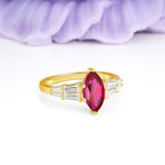Classic 6-Prong Marquise Cut Ruby Engagement Ring - Additional view