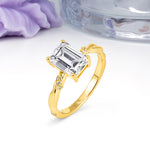 Classic Luxury Twisted 4-Prong Emerald Cut Lab Diamond Engagement Ring - Additional view