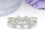 Unique, Minimalist, and Luxurious 4 Prong Princess Cut Moissanite Bridal ring set - Additional view