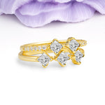 Unique, Minimalist, and Luxurious 4 Prong Princess Cut Moissanite Bridal ring set - Additional view