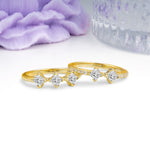 Unique, Minimalist, and Luxurious 4 Prong Princess Cut Moissanite Bridal ring set - Additional view