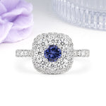 Luxurious and Unique 4 Prong Round Cut Tanzanite Engagement Ring - Additional view