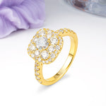 Luxurious and Unique 4 Prong Round Cut Moissanite Engagement Ring - Additional view