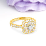 Luxurious and Unique 4 Prong Round Cut Moissanite Engagement Ring - Additional view