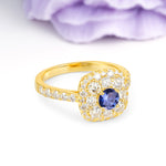 Luxurious and Unique 4 Prong Round Cut Tanzanite Engagement Ring - Additional view