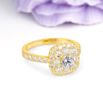 Luxurious and Unique 4 Prong Round Cut Lab Diamond Engagement Ring - Additional view
