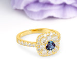 Luxurious and Unique 4 Prong Round Cut Alexandrite Engagement Ring - Additional view