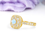 Luxurious and Unique 4 Prong Round Cut Moonstone Engagement Ring - Additional view