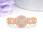 Luxurious Unique 4-Prong Round Cut Moissanite Engagement Ring - Additional view