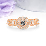 Luxurious Unique 4-Prong Round Cut Black Rutilated Quartz Engagement Ring - Additional view