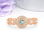 Luxurious Unique 4-Prong Round Cut Moss Agate Engagement Ring - Additional view