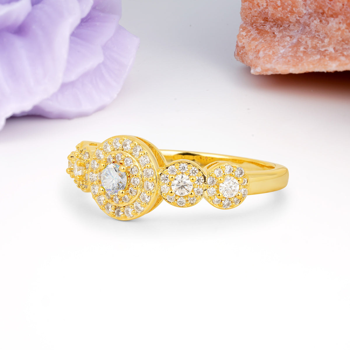 Luxurious Unique 4-Prong Round Cut Moissanite Engagement Ring - Additional view