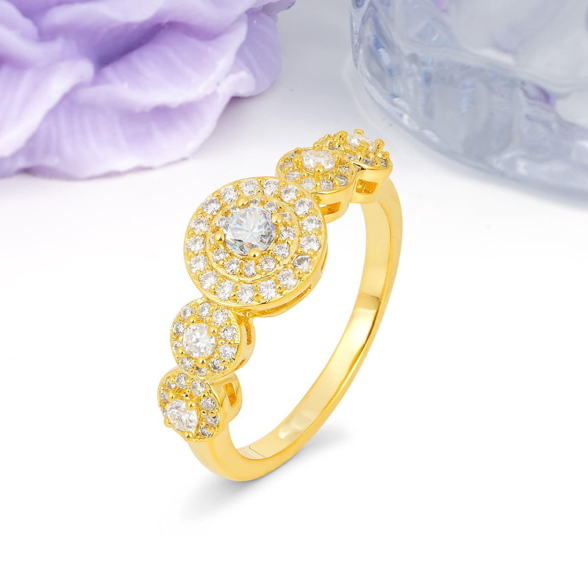 Luxurious Unique 4-Prong Round Cut Moissanite Engagement Ring - Additional view