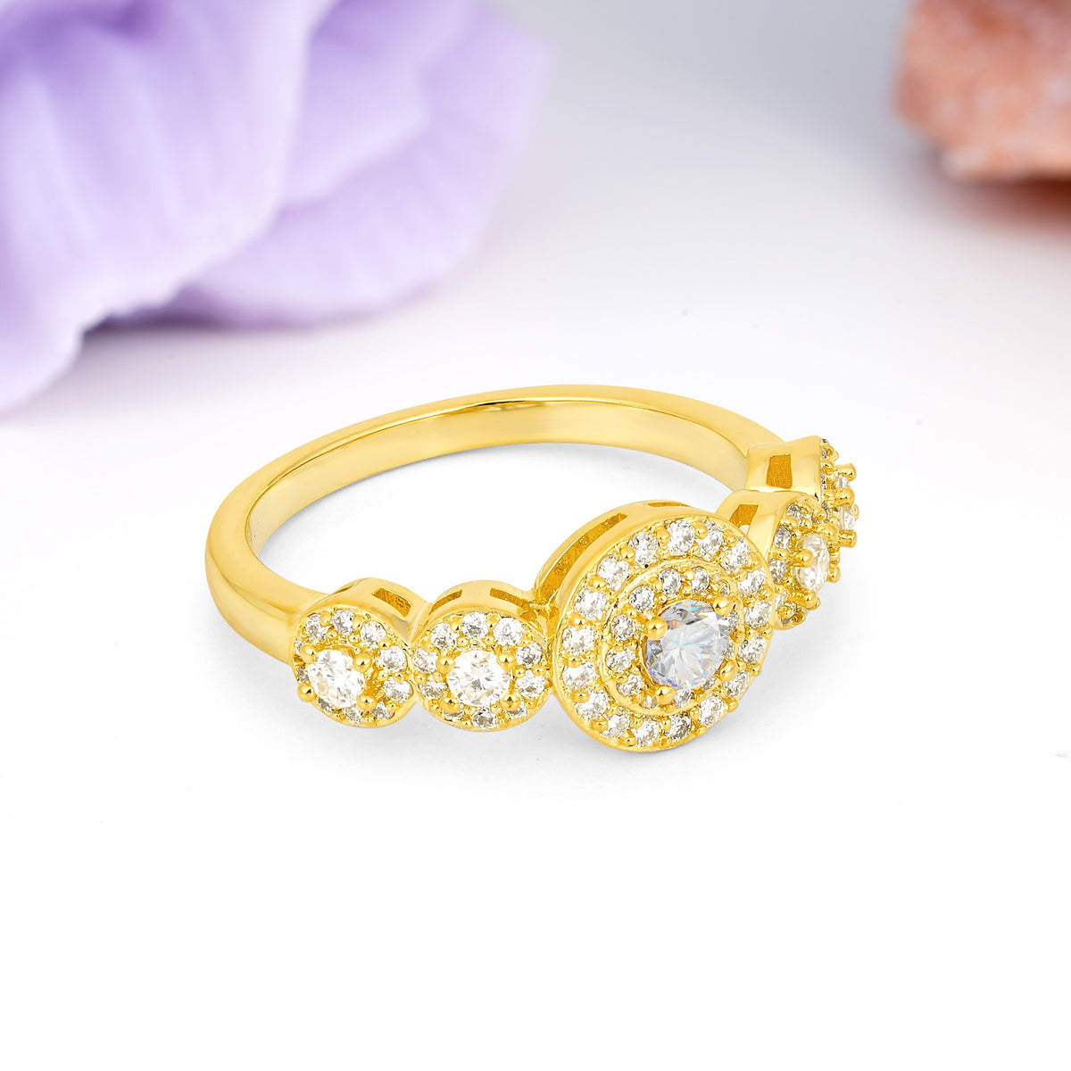 Luxurious Unique 4-Prong Round Cut Moissanite Engagement Ring - Additional view