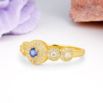 Luxurious Unique 4-Prong Round Cut Sapphire Engagement Ring - Additional view