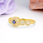Luxurious Unique 4-Prong Round Cut Tanzanite Engagement Ring - Additional view