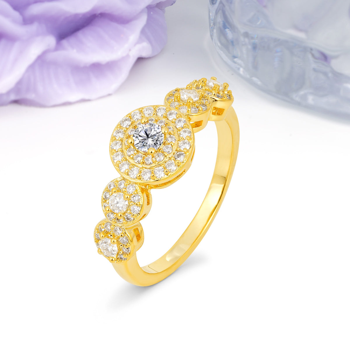 Luxurious Unique 4-Prong Round Cut Lab Diamond Engagement Ring - Additional view