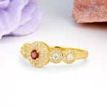 Luxurious Unique 4-Prong Round Cut Garnet Engagement Ring - Additional view