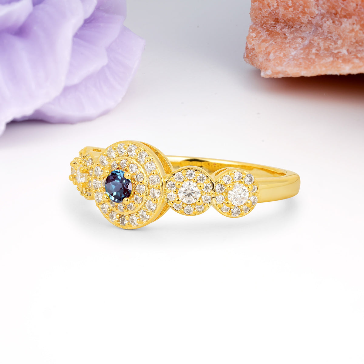 Luxurious Unique 4-Prong Round Cut Alexandrite Engagement Ring - Additional view