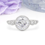 Classic Luxury Inset Round Cut Moissanite Engagement Ring - Additional view