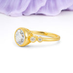 Classic Luxury Inset Round Cut Moissanite Engagement Ring - Additional view