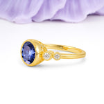Classic Luxury Inset Round Cut Tanzanite Engagement Ring - Additional view