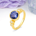 Classic Luxury Inset Round Cut Tanzanite Engagement Ring - Additional view
