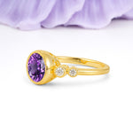 Classic Luxury Inset Round Cut Amethyst Engagement Ring - Additional view