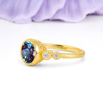 Classic Luxury Inset Round Cut Alexandrite Engagement Ring - Additional view