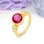 Classic Luxury Inset Round Cut Ruby Engagement Ring - Additional view