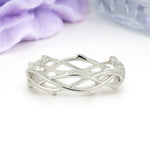 Hand?Forged Twisted?Twig Lattice?Cutout Hollow Wedding Ring - Additional view