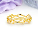 Hand?Forged Twisted?Twig Lattice?Cutout Hollow Wedding Ring - Additional view