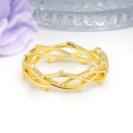 Hand?Forged Twisted?Twig Lattice?Cutout Hollow Wedding Ring - Additional view