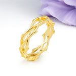 Hand?Forged Twisted?Twig Lattice?Cutout Hollow Wedding Ring - Additional view