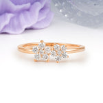 Luxurious and Unique Flower-Shaped 5-Prong Round Cut Moissanite Wedding Ring - Additional view