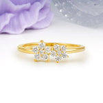 Luxurious and Unique Flower-Shaped 5-Prong Round Cut Moissanite Wedding Ring - Additional view