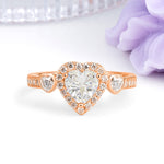 Luxurious 3 Prong Heart Cut Moissanite Engagement Ring - Additional view