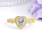 Luxurious 3 Prong Heart Cut Lab Diamond Engagement Ring - Additional view